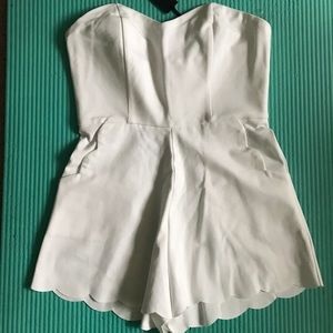 Strapless Romper Shorts with Pockets S